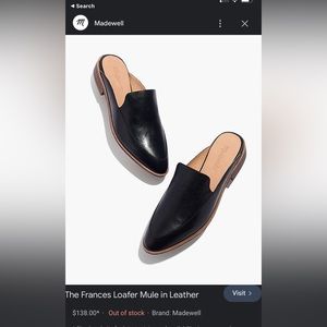 Madewell Frances Loafer Mule Size 8 - EUC